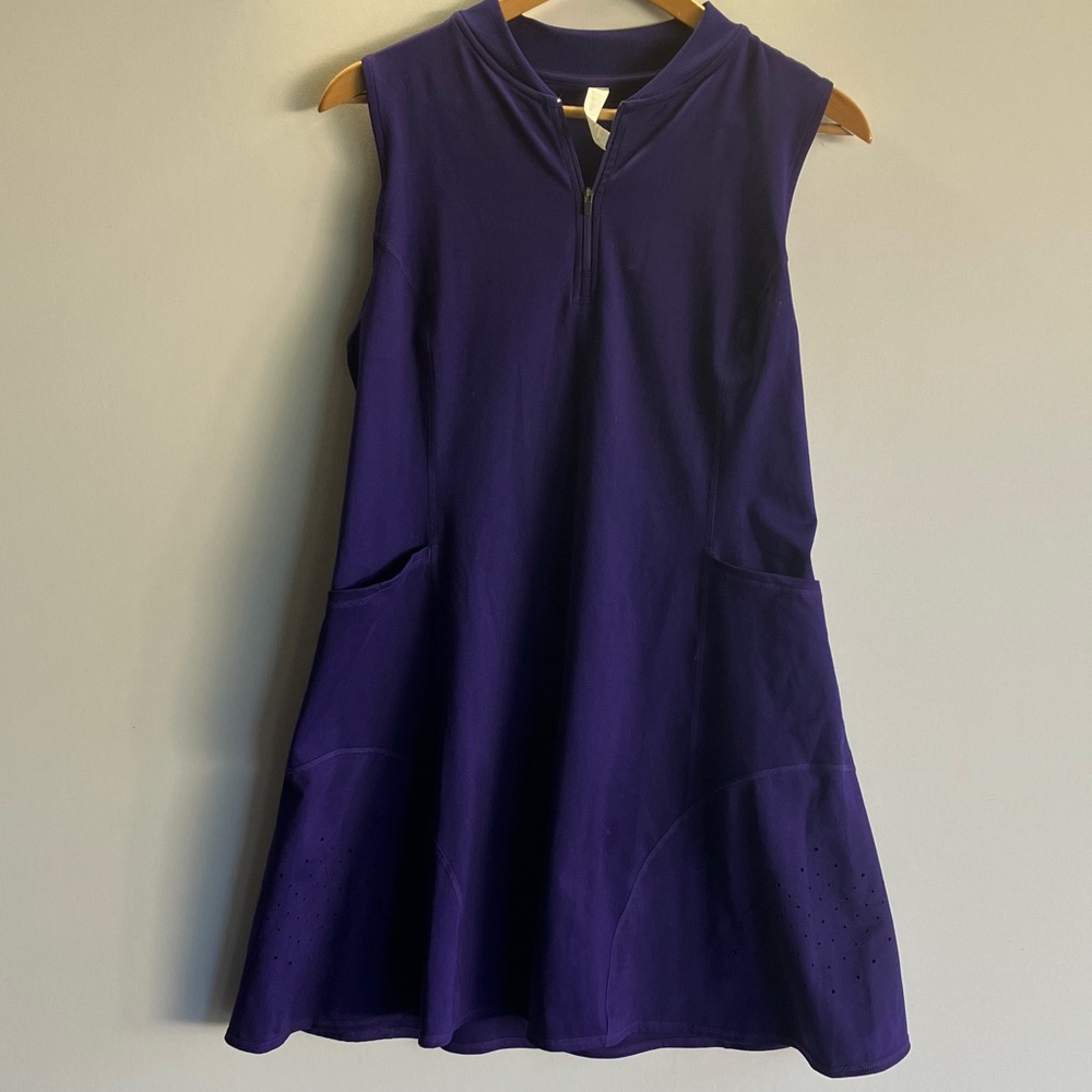 Purple Sleeveless Dress with Pockets